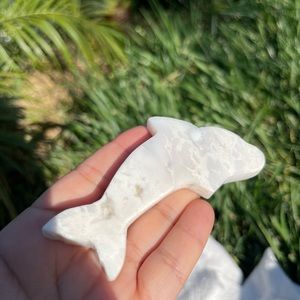 White Druzy Agate Dolphin